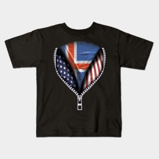 Icelandic Flag  Iceland Flag Australian Flag Ripped Open - Gift for Icelandic From Iceland Kids T-Shirt